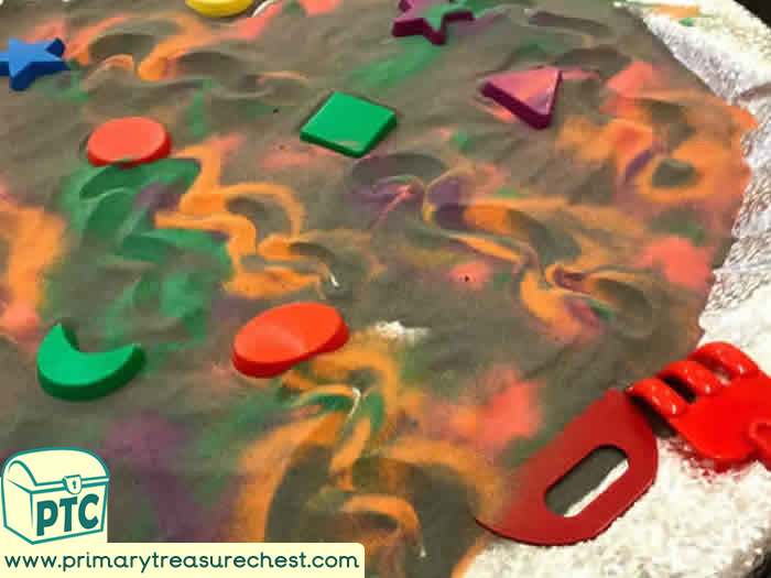 New Year - New Years Eve - Fireworks Celebrations Themed Creative - Multi-sensory Coloured Sand Tuff Tray Ideas and Activities 